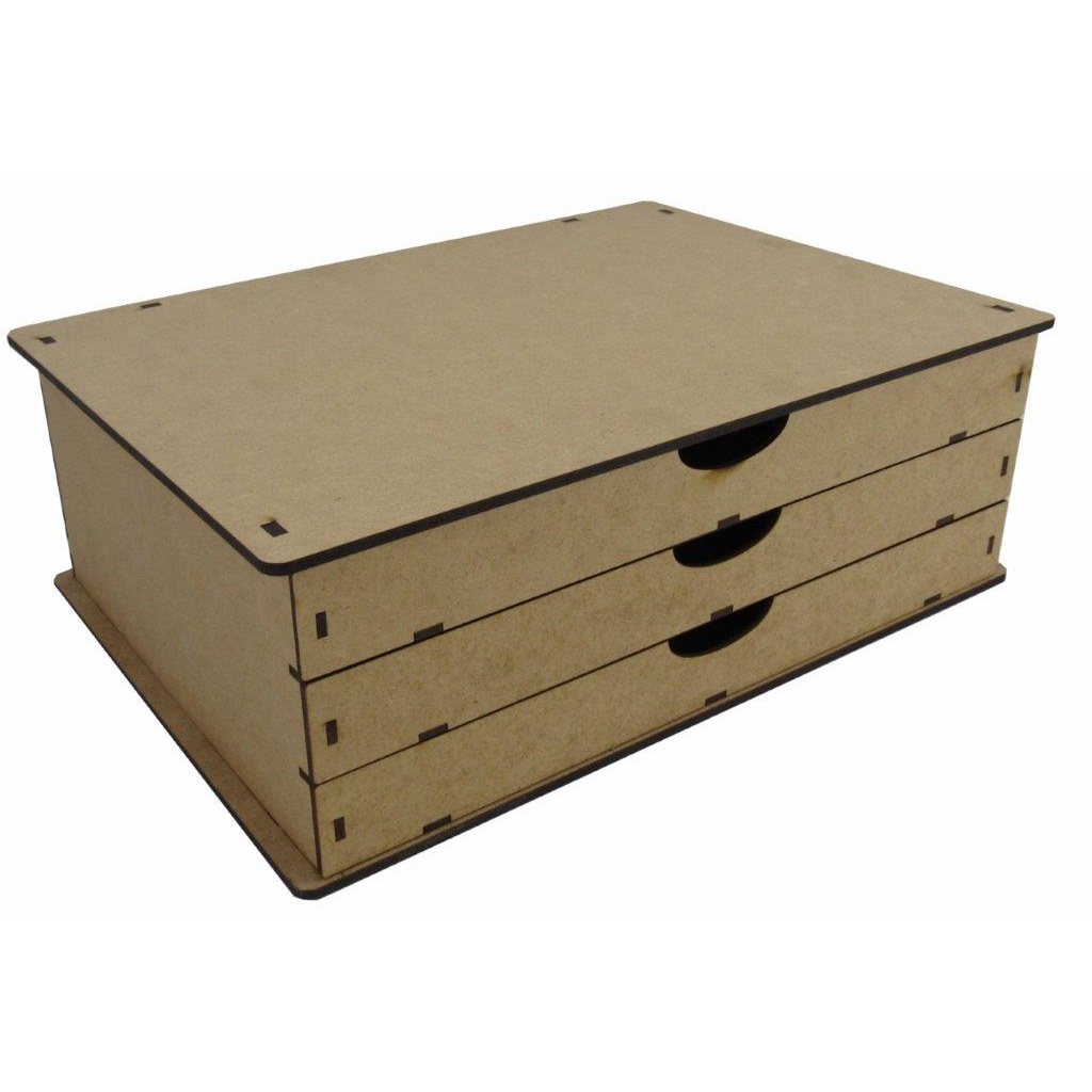 Gaveteiro Organizador 3 Gavetas Multiuso Documentos Mdf
