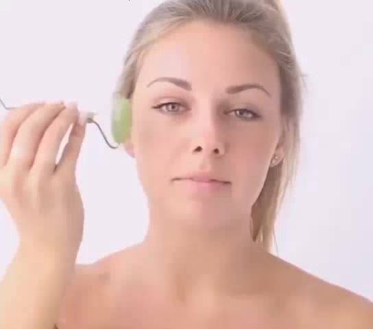 Rolo Com Pedra ou Plástico de Jade Placa Gua Sha Massagem Facial Anti ...