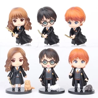 6pcs/set QPosket Big Eyes Harri Potter Weasley Ron Hermione Granger Snape Ação Harried Boneca De Brinquedo Em PVC OT3