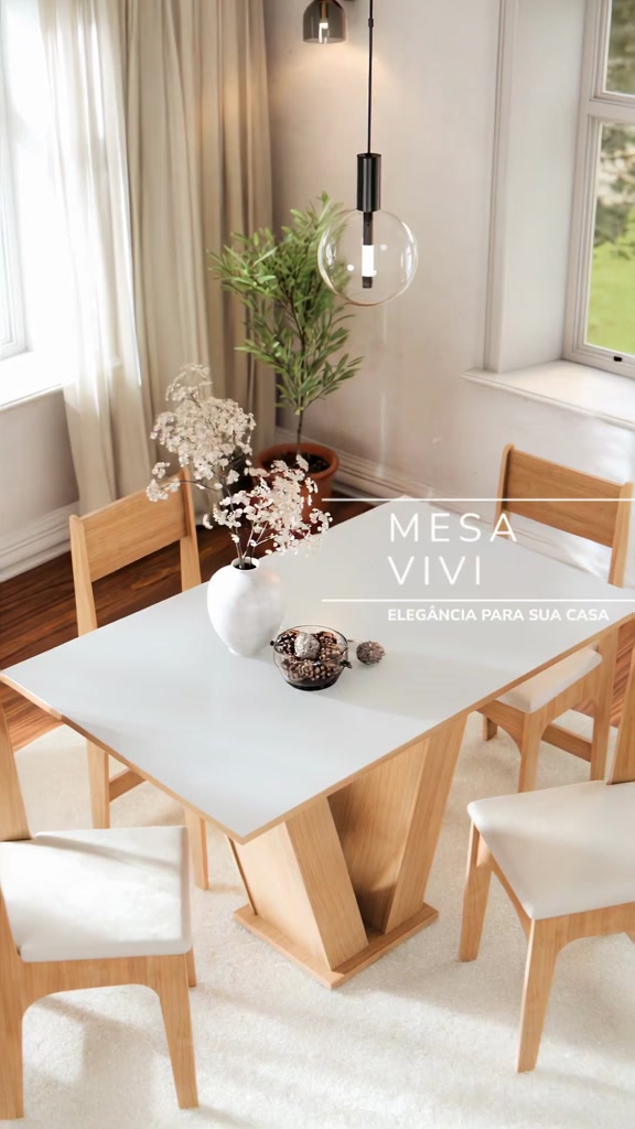 Conjunto Sala de Jantar 4 Lugares Cadeiras Estofadas Mesa Vivi Para Cozinha Tampo Semelhante Vidro