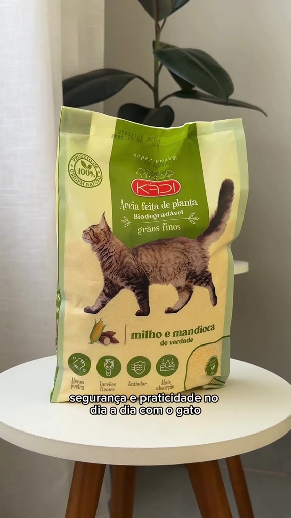 Kit 5 Areia Higiênica Natural Biodegradável de Grãos Finos de Milho e Mandioca para Gatos ...