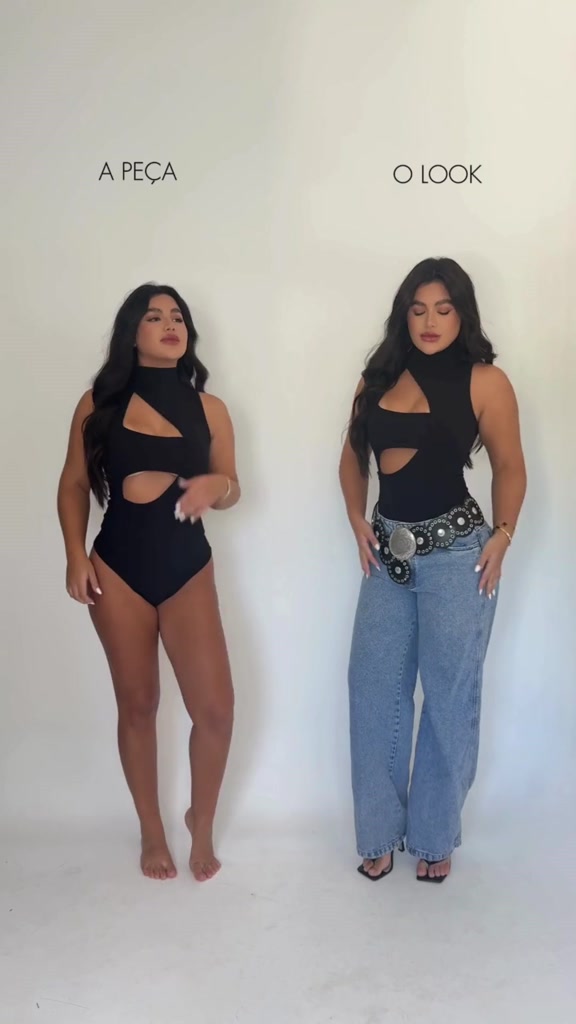 Body Vick Feminino em Tecido Anarruga  Sem Bojo com Recortes Frontal