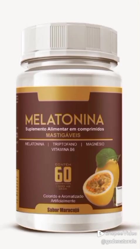 Melatonina com Triptofano 1000mg 60 Comprimidos Maracujá | Suplemento para Sono e Relaxamento
