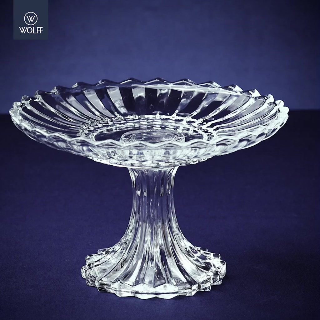 Prato para Doce com Pé Wolff Geneva 16cm x 10cm Cristal