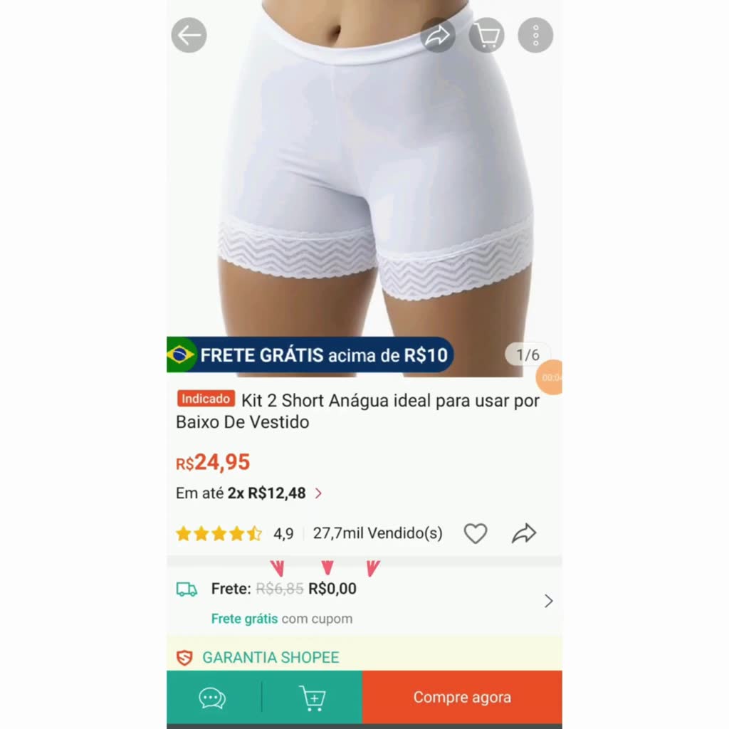 Kit 5-3-2 Short Anágua ideal para usar por Baixo De Vestido | Shopee Brasil