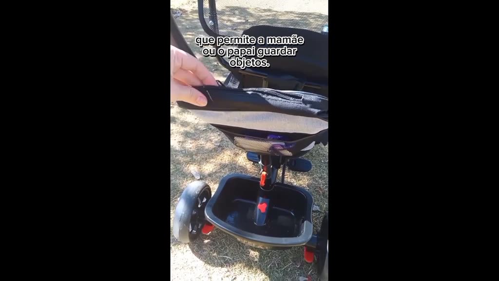 Triciclo Infantil 4 em 1 Multifuncional Carrinho de Bebê Com Empurrador e CapotaSolar-Kababy