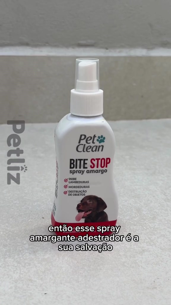 Bite Stop Pet Clean Spray Amargo Adestrador Anti lambida, Mordedura e ...