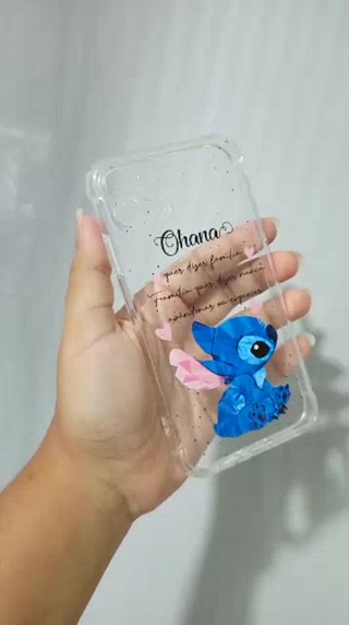 Capinha Transparente Dw63 Stitch Ohana Coração Desenho Para Moto G7 G8 