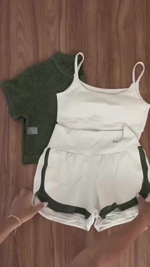 Conjunto Fitness Short Duplo 3 Peças