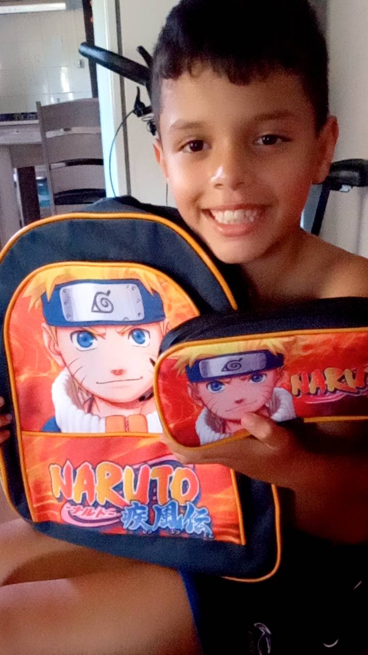 Estojo Escolar Infantil Duplo Naruto Classico - Izza Presentes