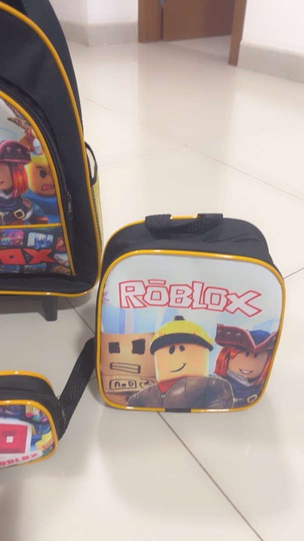 Mochila Infantil Roblox Carrinho Tam G Com Lancheira Térmica no Shoptime