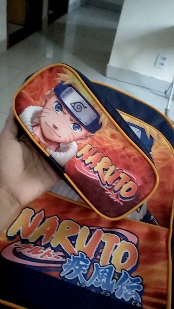 Estojo Escolar Infantil Duplo Naruto Classico - Izza Presentes