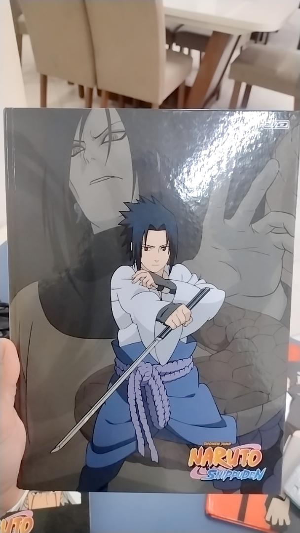 Caderno brochura pequeno capa dura 80 folhas Naruto Shippuden São Domingos  - Shopel Papelaria