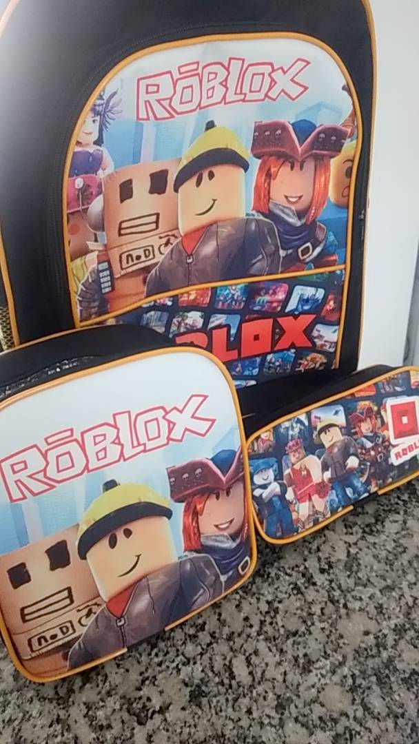 Mochila Infantil Roblox Carrinho Tam G Com Lancheira Térmica no Shoptime