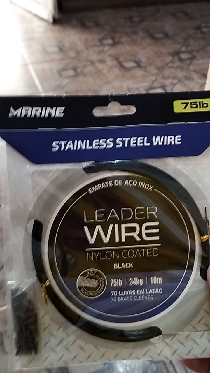 Cabo de Aço p/ Empate Marine Sports c/ Luvas - c/10 m - Loja de Pesca Pesca  Aventura - Equipamento de Pesca Esportiva - Material para Pesca Esportiva