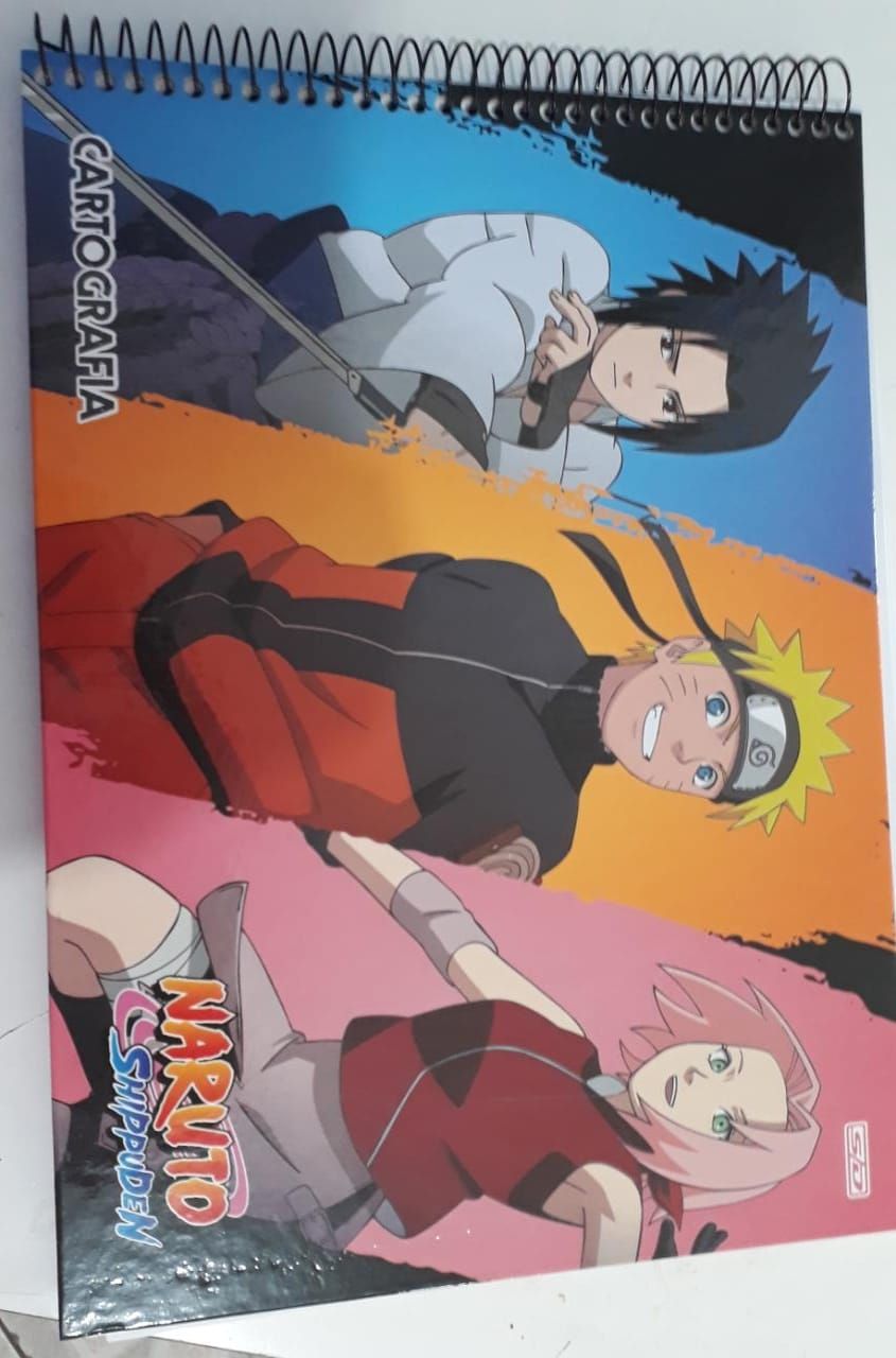 Caderno Cartografia e desenho Naruto shippuden São Domingos 60 folhas -  MundoLápis