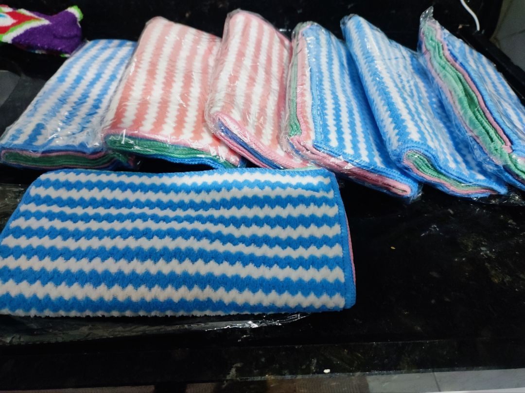 Pano de Limpeza de Microfibra Reutilizável 25cm x 25cm, Alta Absorção, Fácil de Limpar, Pacote de 5/10