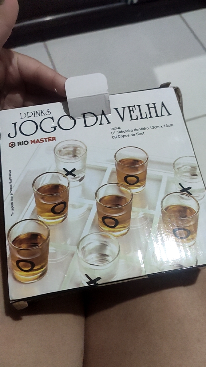 Jogo Shot Drink Jogo Da Velha Tabuleiro 9 Copos 10ml Tequila