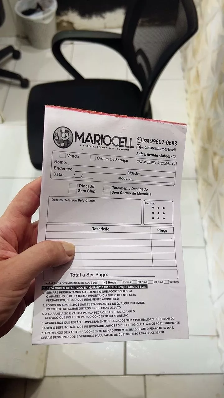 Foto da avaliação