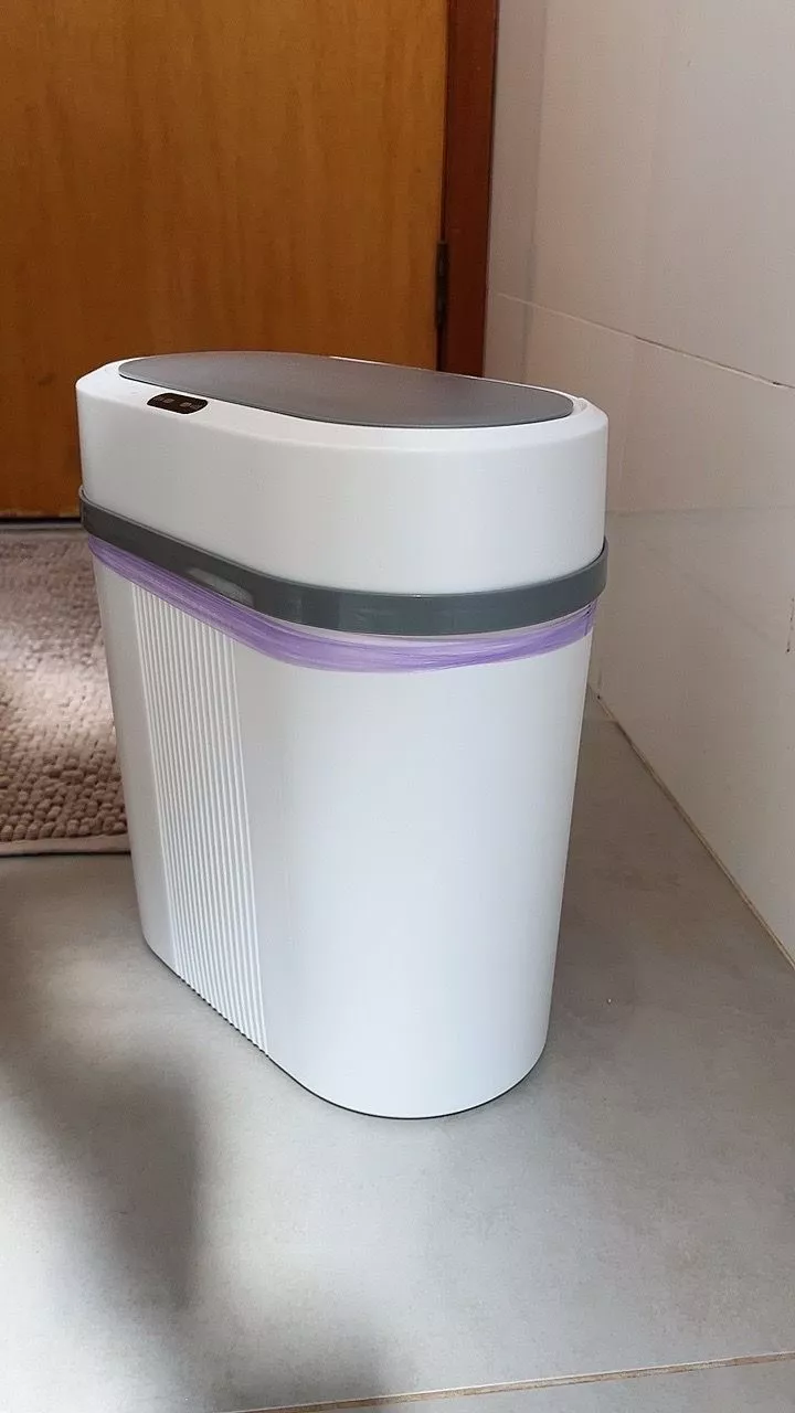Lixeira Automática 12 Litros Sensor Infravermelho Tampa Para Cozinha Banheiro Escritório Quarto c