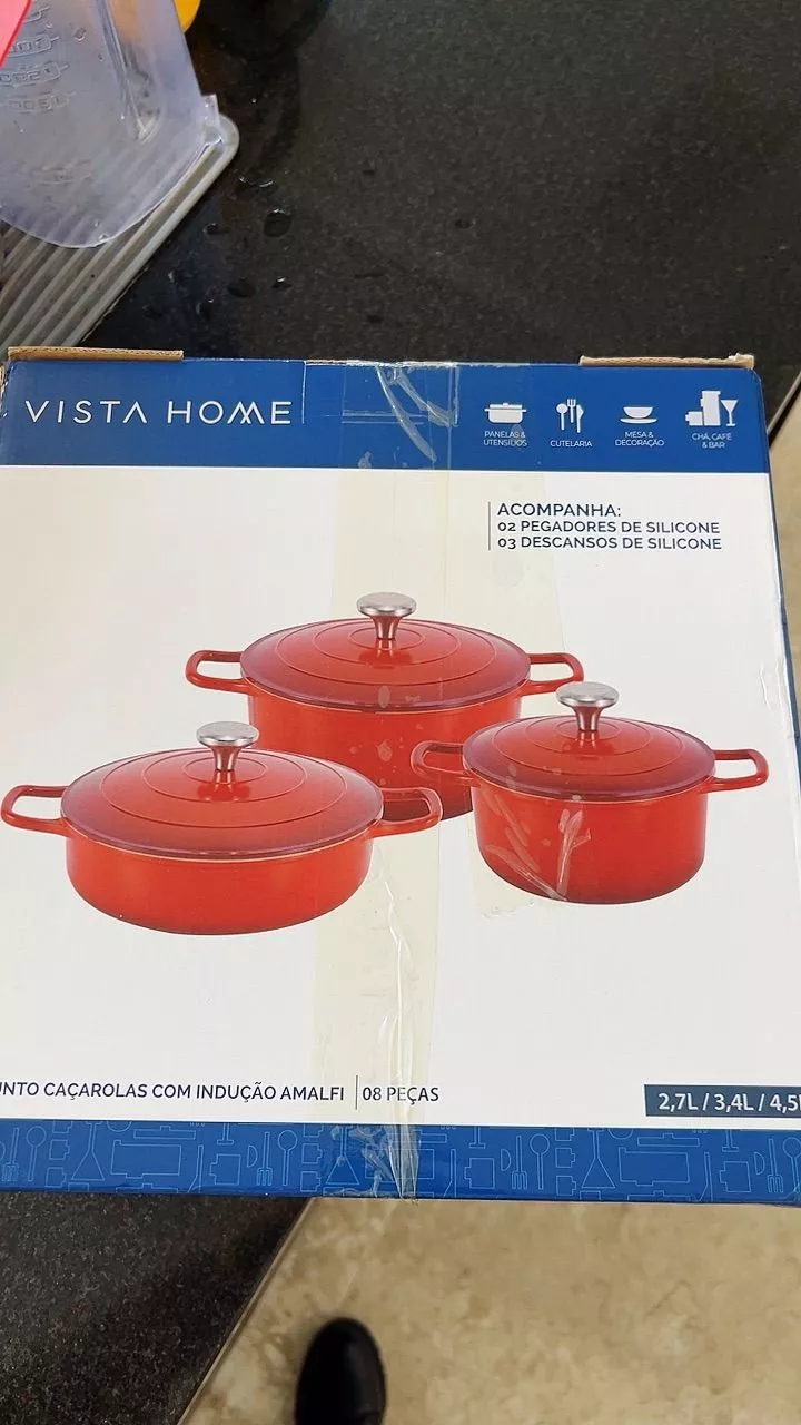 Caixa de panelas de cerâmica vermelha da Vista Home