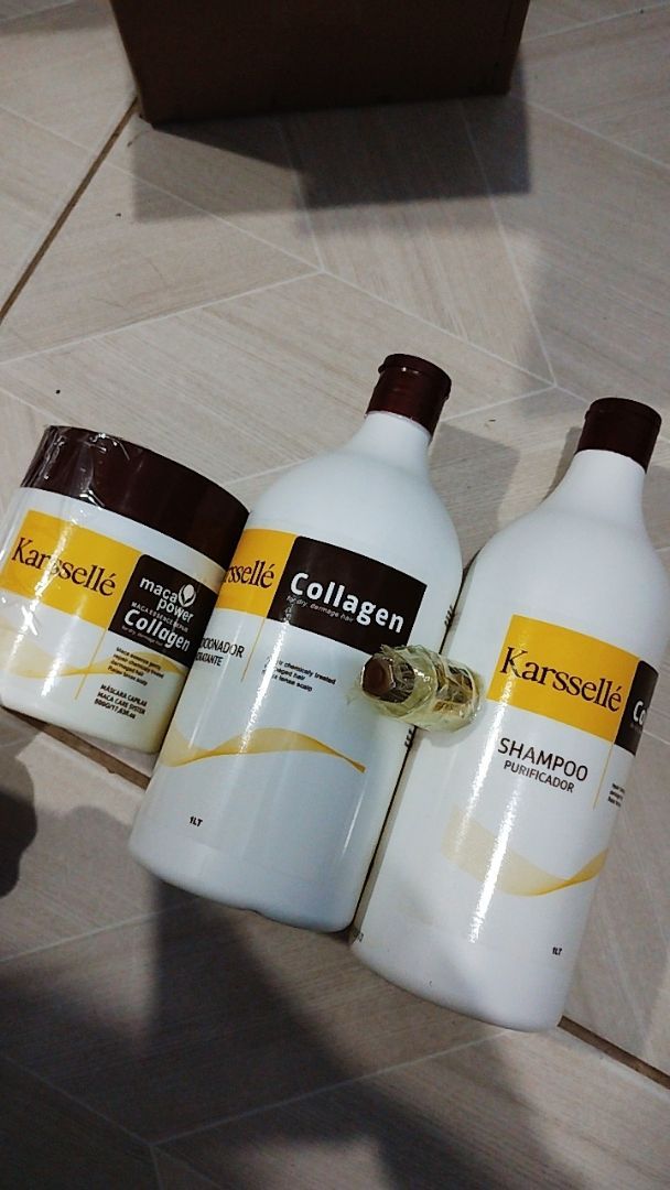 Kit capilar Karsselly Kit Capilar Completo Shampoo e Condicionador 1L, Máscara de Colágeno 500g e Óleo Reparador 7ml