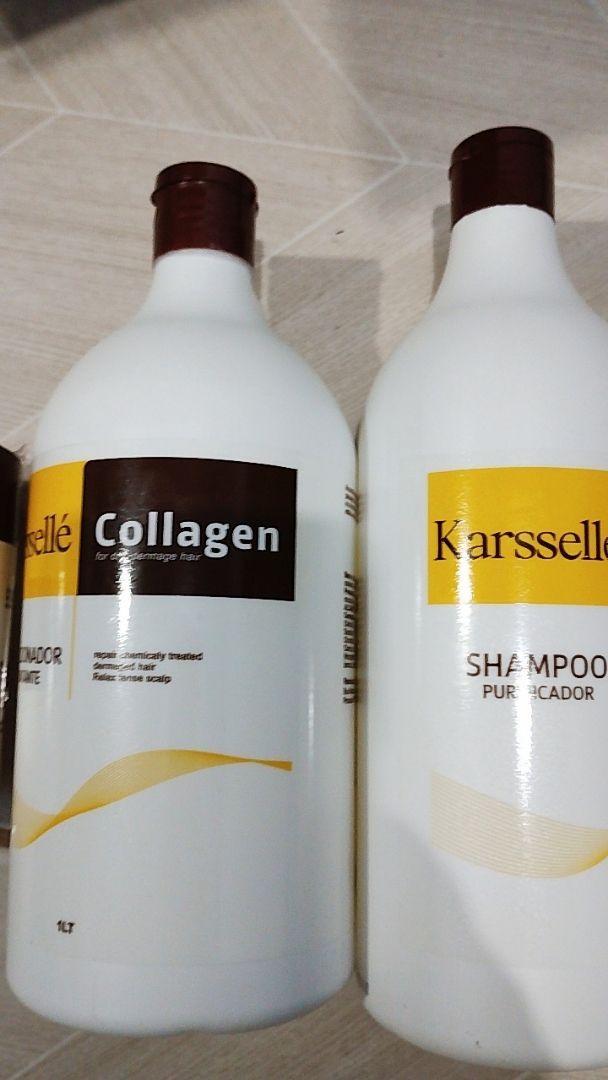 Kit capilar Karsselly Kit Capilar Completo Shampoo e Condicionador 1L, Máscara de Colágeno 500g e Óleo Reparador 7ml