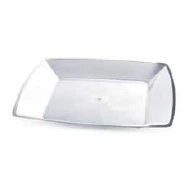 100 PRATO 15CM QUADRADO ACRILICO BOLO DESCARTAVEL