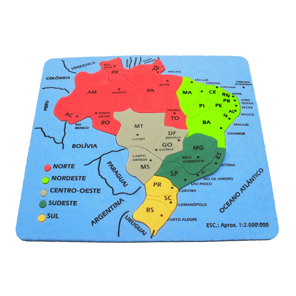 Projeto Do Mapa De Brasil Com Estilo 3D Mapa Azul De Brasil E