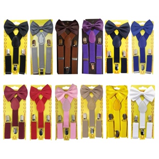 Kit Suspensório + Gravata Borboleta Infantil Criança Menino Menina Várias Cores