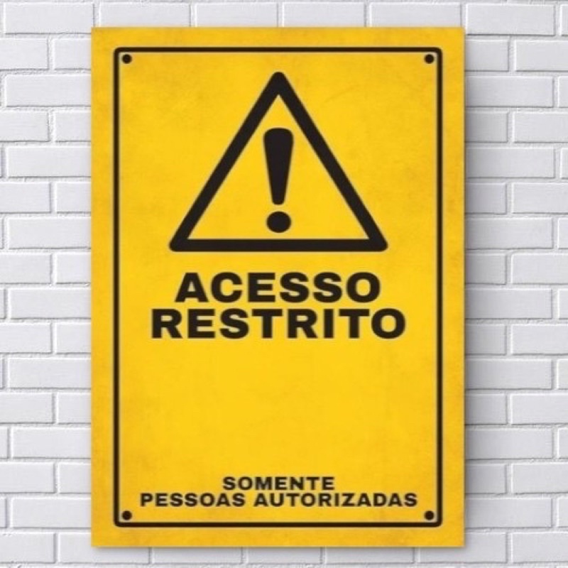 Placa Decorativa Acesso Restrito Somente Pessoas Autorizadas Shopee Brasil 