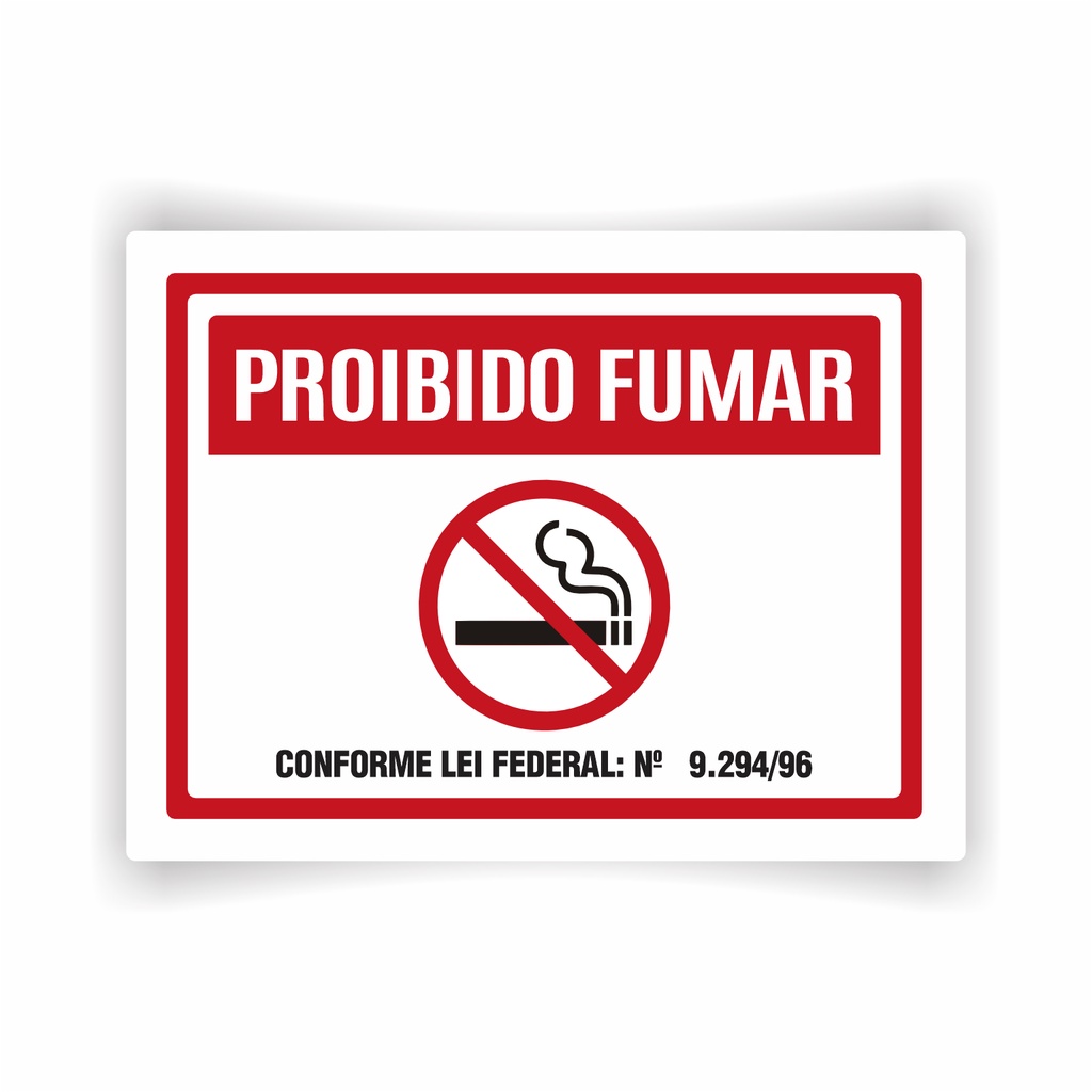 Placa De Sinalização Proibido Fumar Conforme Lei Federal Tam 20x15cm Shopee Brasil 