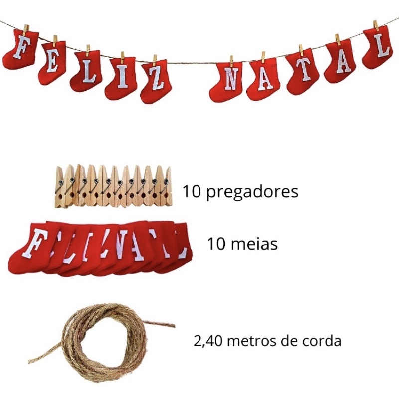 Enfeite Varal Feliz Natal Com Botas Shopee Brasil