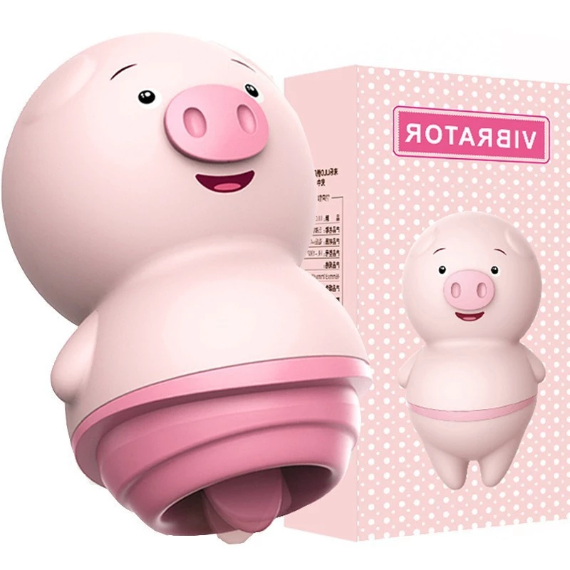 VIBRADOR CERDITO masturbador femenino con simulador de lengua - 6 modos de vibración