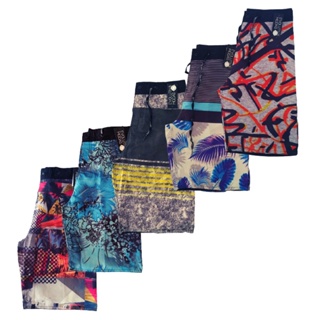 Kit 5 Bermuda Tactel Masculina Adulto Estampada Praia Surf