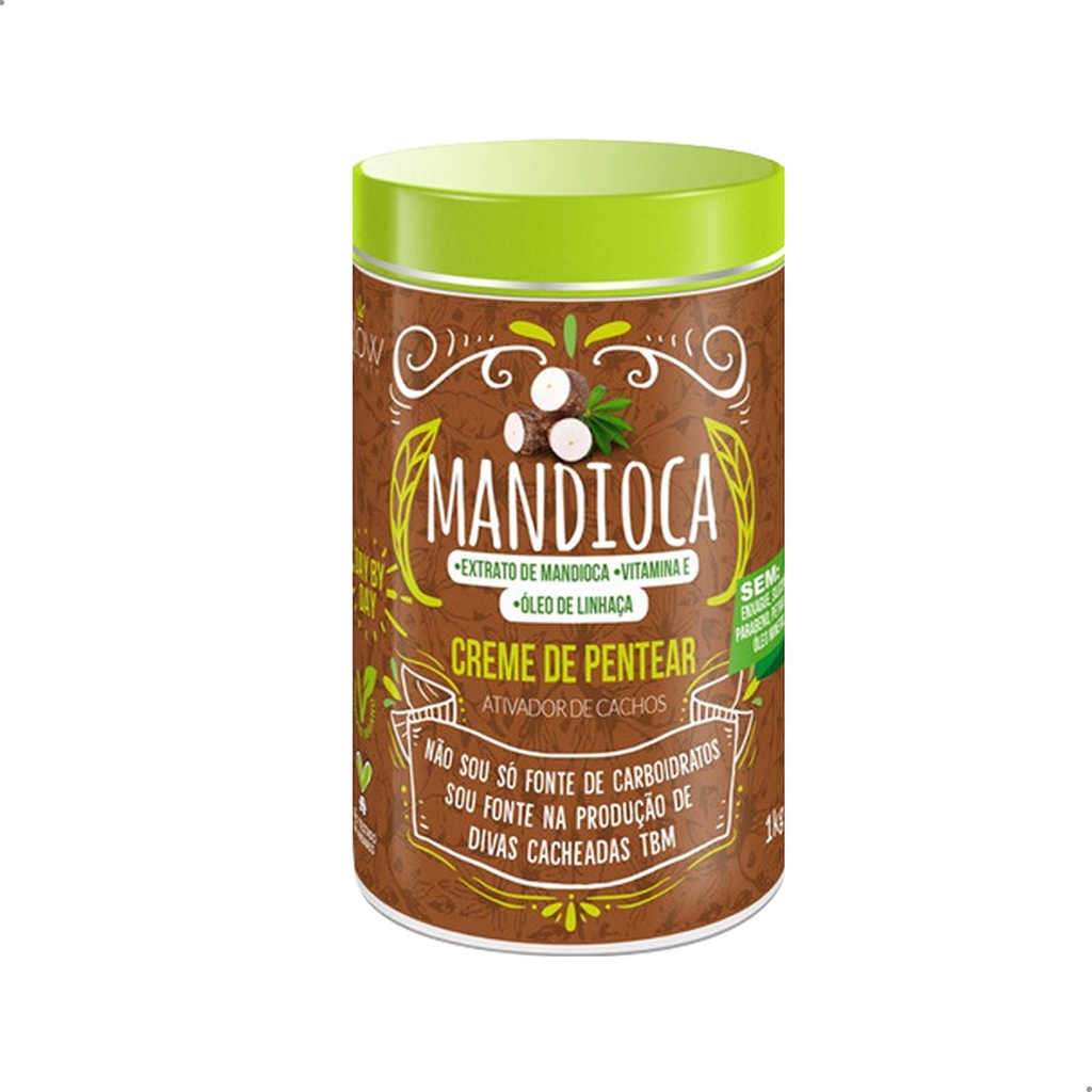 Creme para Pentear Extrato de Mandioca e Quiabo 1Kg NutriMaxi Hidratante e  Emoliente