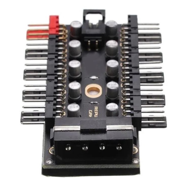 Hub Multi Fans Até 10 Cooler 3 E 4 Pinos Controle Pwm Molex