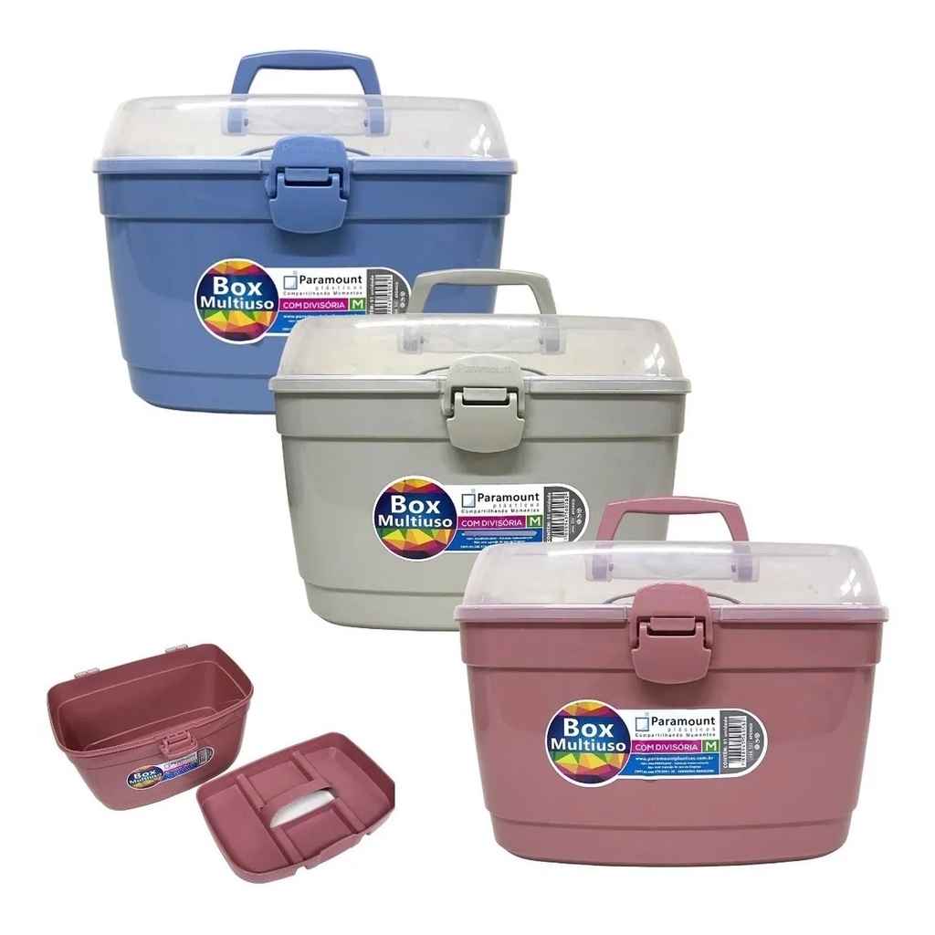 Caixa Box Organizadora Maleta Multiuso com Divisória M - Paramount