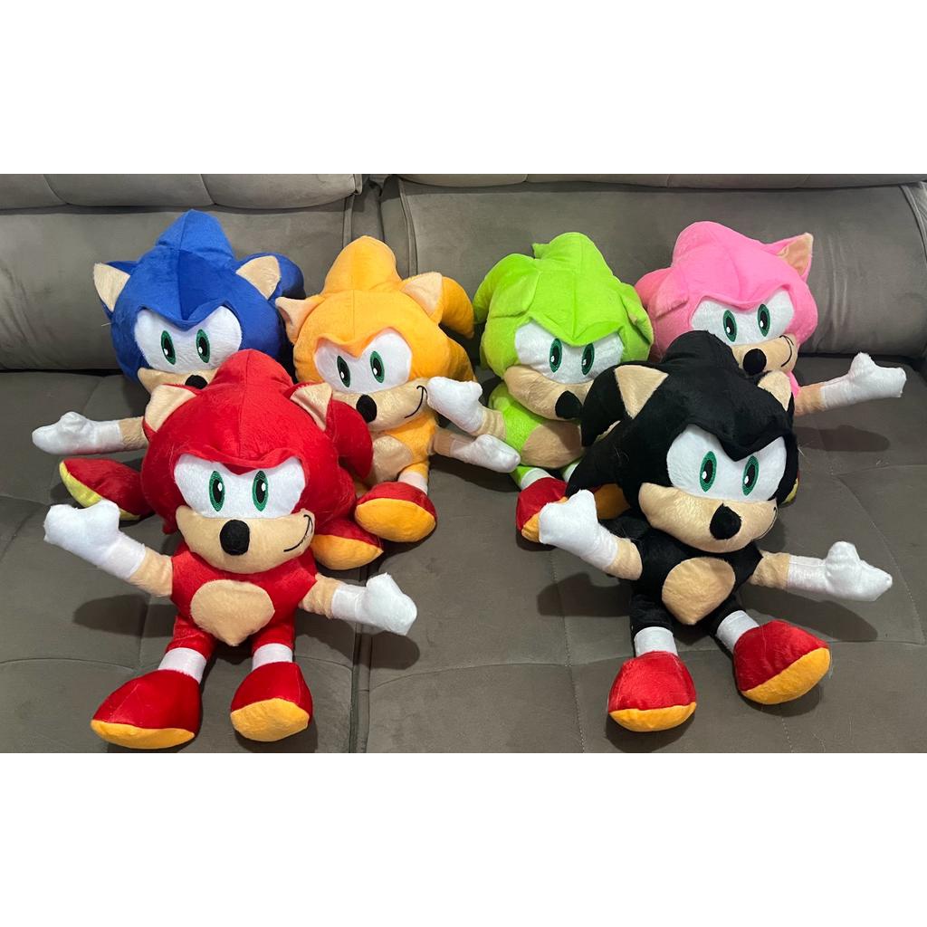 4 Bonecos Pelúcia Sonic, Tails, Mario E Luigi