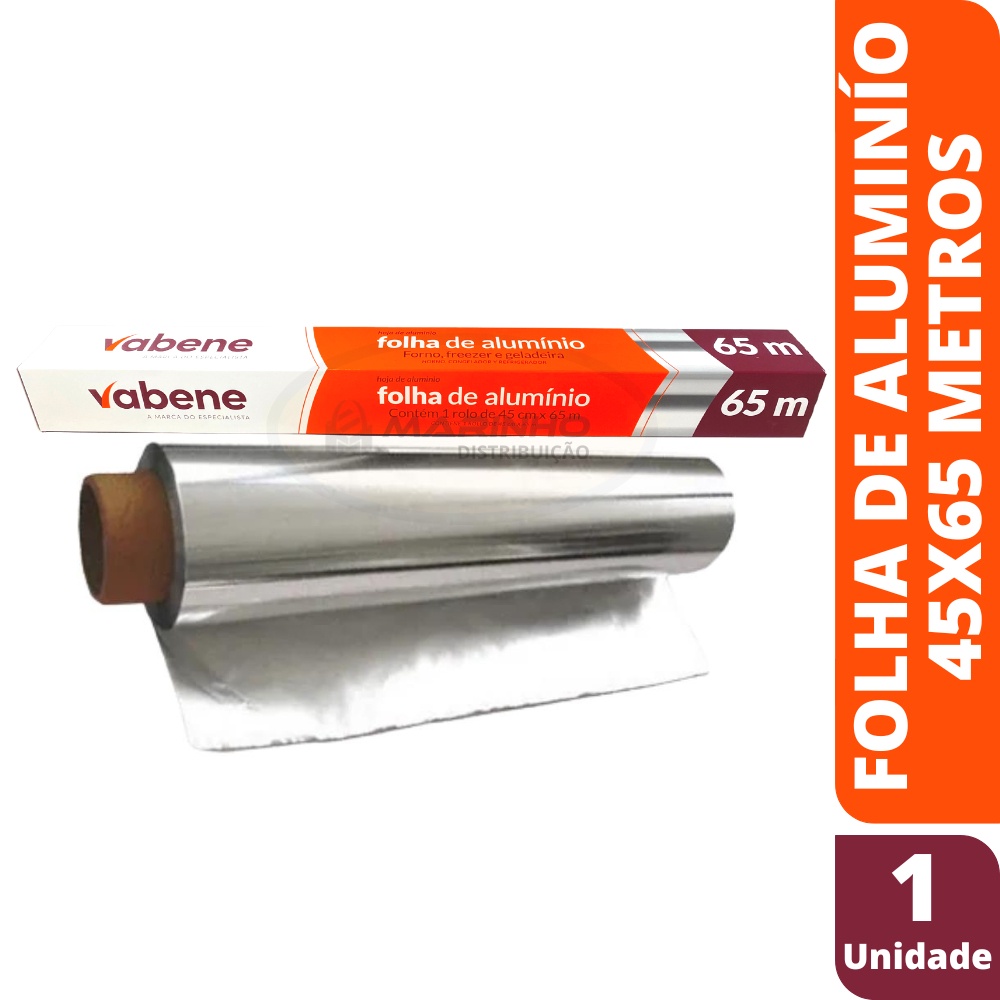 Rolo de Papel Alumínio com Sistema de Corte Bompack - 45cm x 65m 45x65 -  Unidade