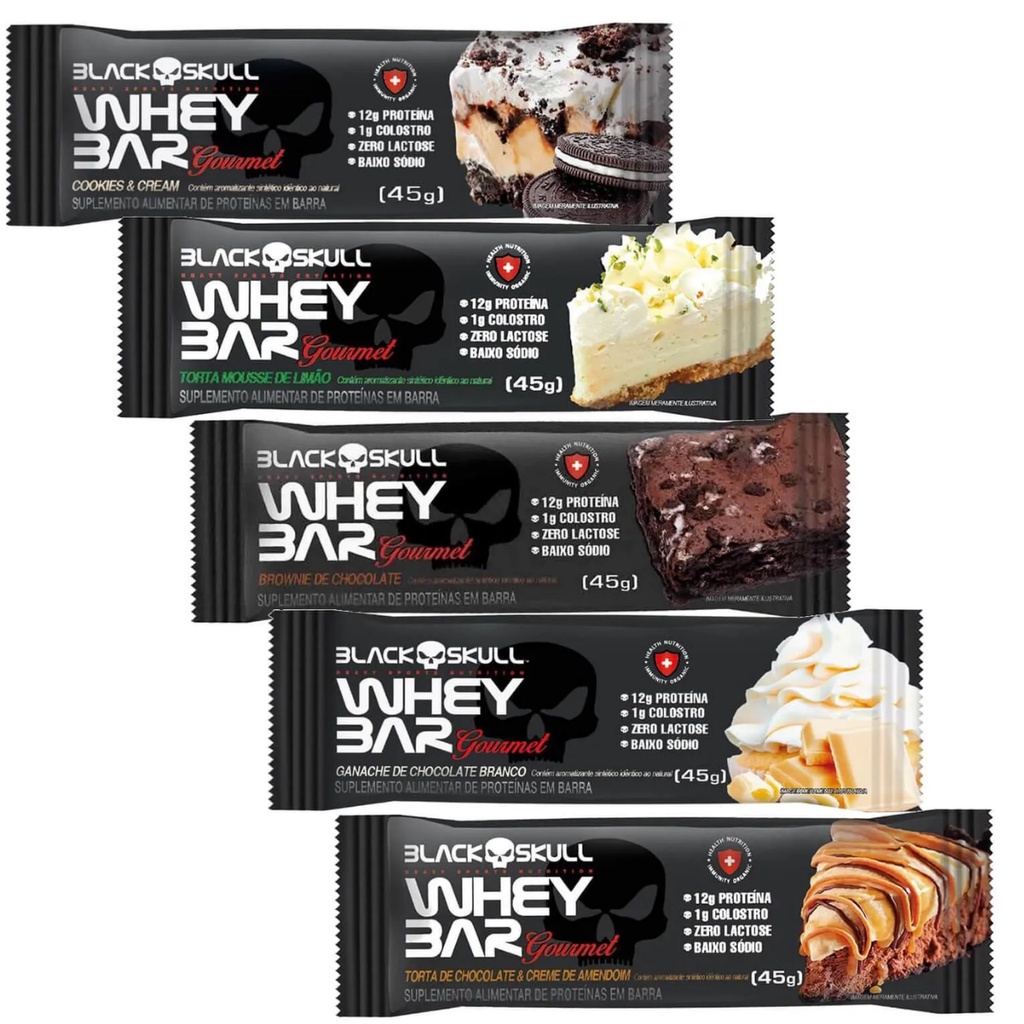 Whey Bar 45g Blackskull c/ Colostrum – Zero Lactose – Unidade