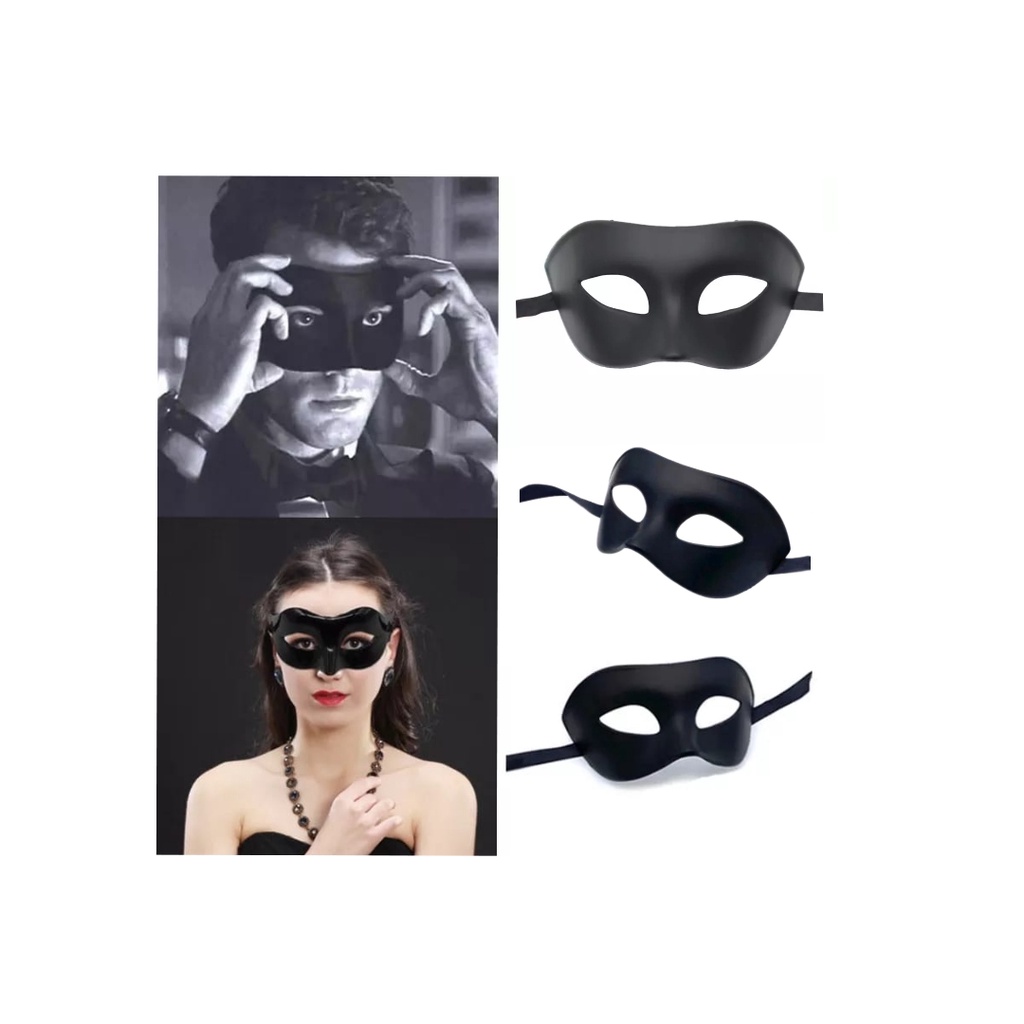 Máscara Preta Fantasia Cosplay Festa Anime Halloween