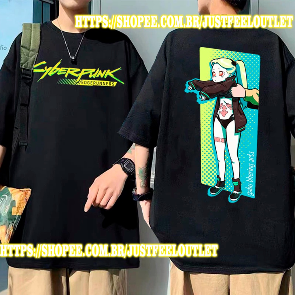 Camiseta T-shirt Unissex Algodão Anime Cyberpunk: Mercenários Rebecca |  Shopee Brasil