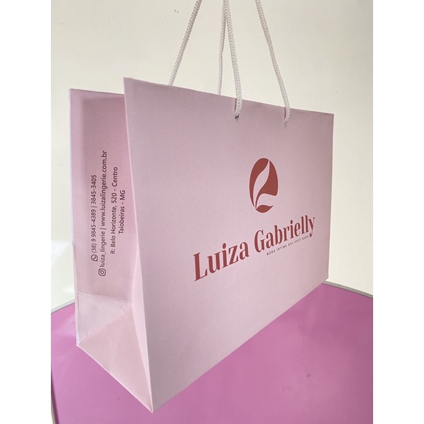 Kit 100 Sacolas (M) personalizadas dos 2 lados P/lojas