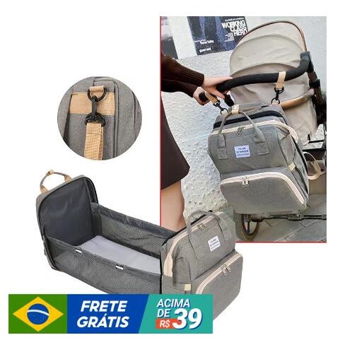 Mochila Bolsa Maternidade Térmica que vira Berço Multifunções Impermeável MY001