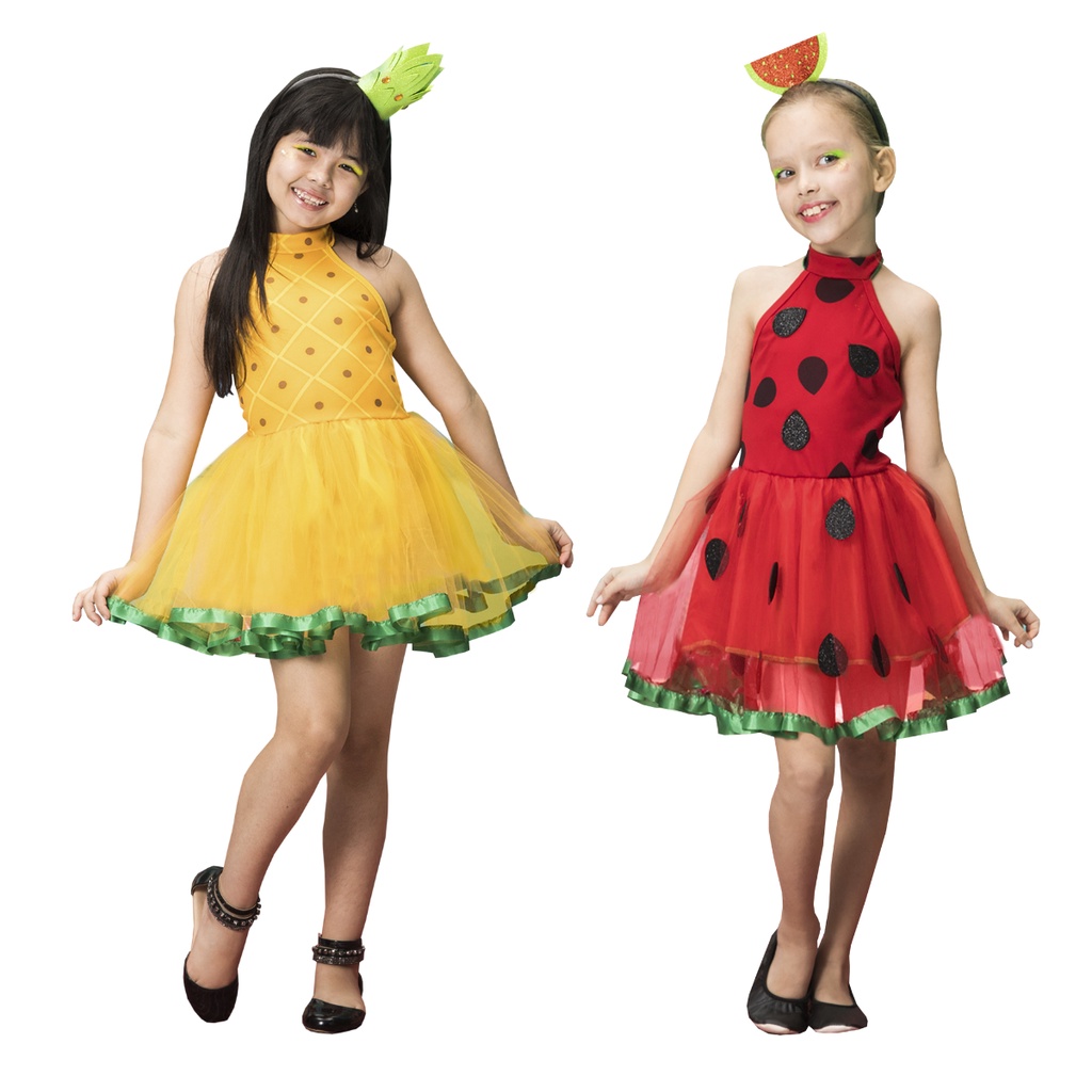 Fantasia Frutas Vegetais Melancia Abacaxi Infantil Menina Carnaval ...