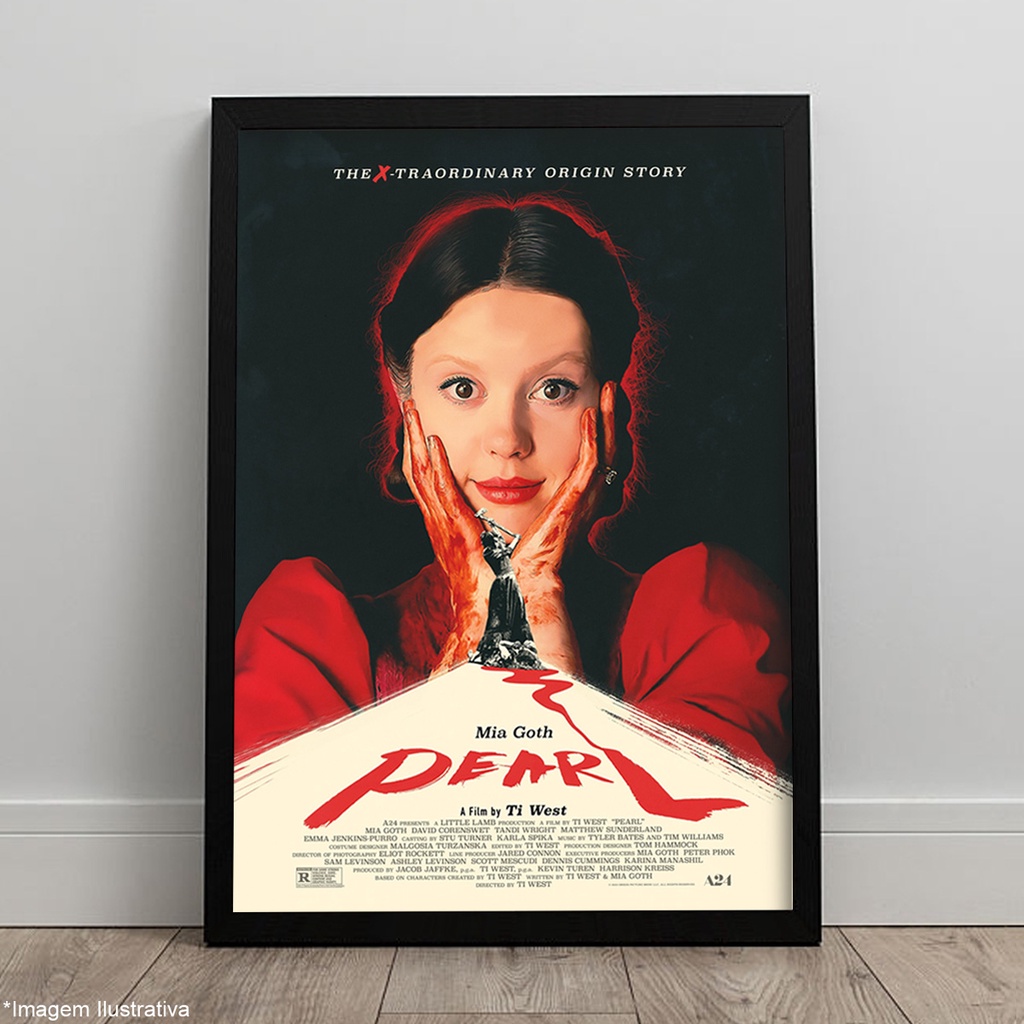 Quadro Pearl 2022 Filme Saga X Mia Goth Terror Pôster C/ Moldura