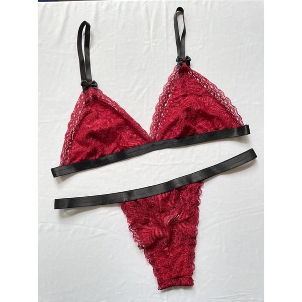 Conjunto Lingerie Renda Vermelho 189