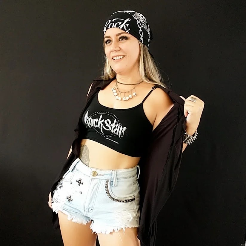Top Rockstar ( top preto, moda rock feminina exclusiva, estilo rock n ...