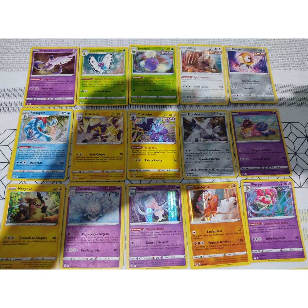 Lote 50 Cartas + 5 Foils/Reverse Foils Lendárias SEM REPETIÇÃO - Pokémon  TCG Original